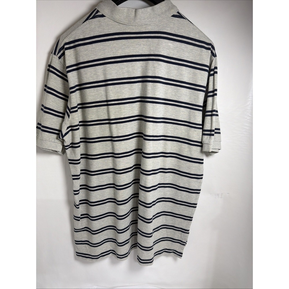 Polo Ralph Lauren 2XL Men's Gray & Blue Stripe Short Sleeve Cotton Shirt Golf - Picture 6 of 6